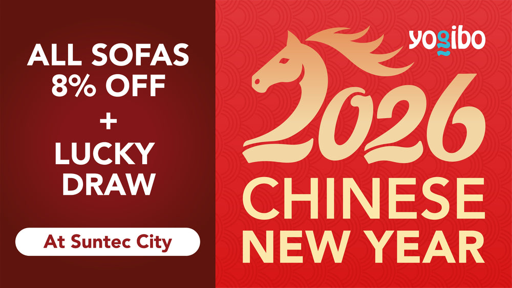 CNY Lucky Draw at Yogibo Suntec City | 8% Off + Win $88 Cashback